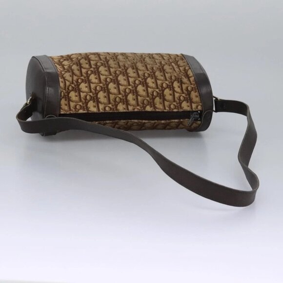 Christian Dior Trotter Canvas Shoulder Bag Beige Brown gold Auth - Picture 6 of 16